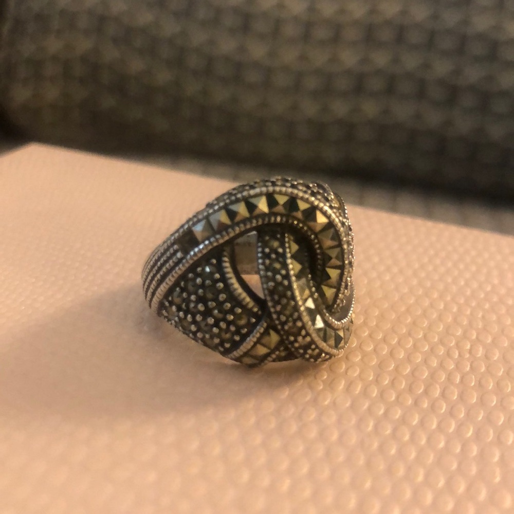 Judith Jack SS Marcasite ring size 7.5 - Picture 3 of 5